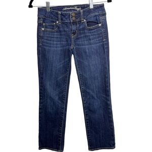 American Eagle Outfitters Artist Cropped Dark Denim Womens Size 0 Regular